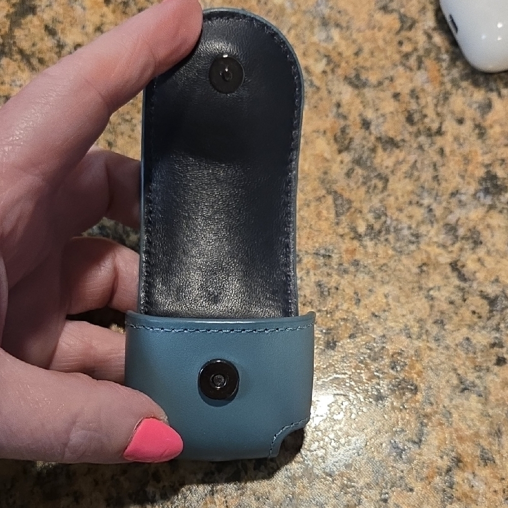 Coach Teal Leather Earbud Pouch - Picture 6 of 8